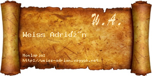Weiss Adrián névjegykártya